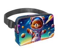 Seguro y elegante, descubre la bolsa cruzada perfecta para correr y ciclismo, lindo zorro en el espacio, Multicolor#08, 1.5x9.0x5.9in/4x23x15cm