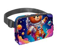 Seguro y elegante, descubre la bolsa cruzada perfecta para correr y ciclismo, lindo zorro en el espacio, Multicolor#04, 1.5x9.0x5.9in/4x23x15cm