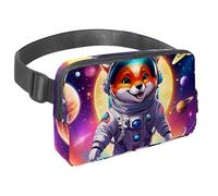 Seguro y elegante, descubre la bolsa cruzada perfecta para correr y ciclismo, lindo zorro en el espacio, Multicolor#02, 1.5x9.0x5.9in/4x23x15cm