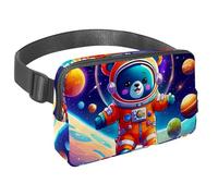 Seguro y elegante, descubre la bolsa cruzada perfecta para correr y ciclismo, lindo zorro en el espacio, Multicolor#07, 1.5x9.0x5.9in/4x23x15cm