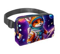 Seguro y elegante, descubre la bolsa cruzada perfecta para correr y ciclismo, lindo zorro en el espacio, Multicolor#01, 1.5x9.0x5.9in/4x23x15cm