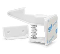 Seguros infantiles para armario, cierres de seguridad diseño invisible a prueba bebés con adhesivo (3M), instalación sin usar herramientas ni taladrar agujeros, y cajón, paquete 12 (blanco