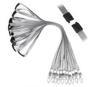 Segus 10 Piezas Cinta Cuello Llaves, Colgante Llaves Cuello con Clip de Seguridad, para Profesores, Enfermeras y Estudiantes, Empleados, Visitantes (Gris Oscuro)