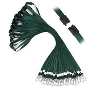 Segus Cuelga Llaves Cuello, 20 Piezas Cinta Cuello Llaves con Clip de Seguridad, Lanyards de Imitación de Nylon, para Portatarjetas Identificación, Silbidos (Verde Oscuro)