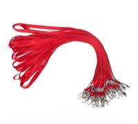 Segus Cuelga Llaves Cuello, 20 Piezas Cinta Cuello Llaves con Mosqueton Metalico, Lanyards de Imitación de Nylon, para Silbidos, Billeteras, Linternas (Rojo)