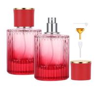 Segus Decantador de perfume, 2 unidades de 50 ml, atomizador de perfume para viajes de negocios, atomizador de fragancia portátil, botella de vidrio con atomizador (rojo degradado)