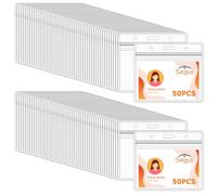 Segus Funda Tarjeta Identificación, 100 Piezas Porta Tarjetas Identificativas, Tarjetero Plastico Transparente, para Profesores, Médicos, Estudiantes (Horizontal)