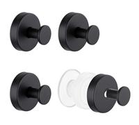 Segus Gancho Ventosa, 4 Piezas Colgador Toalla Baño, Suction Cup Hooks, Ganchos Ventosa Baño, Sin Taladro, Reutilizable y Impermeable, para Cocina, Aseos, Vidrio (Negro)