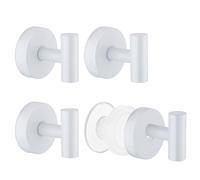 Segus Ganchos Ventosa, 4 Piezas Colgador Toalla Baño, Gancho Ventosa Fuerte, Suction Cup Hooks, Sin Taladro, Impermeable y Reutilizable, para Baño, Cocina, Vidrio (Blanco)