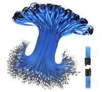 Segus Lanyard Azul, 100 Piezas Cinta Cuello Llaves, Colgante Llaves Cuello con Hebillas Giratorias Metálicas, para Profesores, Enfermeras y Estudiantes, Empleados, Visitantes