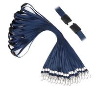 Segus Lanyard Llaves, 20 Piezas Cinta Cuello Llaves con Cierre de Seguridad, con Hebillas Giratorias Metálicas, para Portatarjetas Identificación, Silbidos (Azul Oscuro)