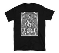 SEGY8876S Cult Tarot Card Unholy Burning Church Occult Death Metal T-Shirt Black 3XL