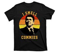 SEGY8876S Ronald Reagan I Smell Commies T-Shirt Black L