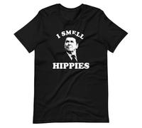 SEGY8876S Ronald Reagan I Smell Hippies Republican Politics T-Shirt Black S