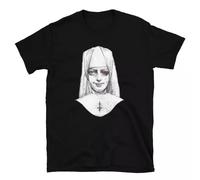 SEGY8876S Satanic Nun, Red Eye Revelation, Catholic Nun, T Shirt Black XXL