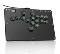 Sehawei Arcade Stick R16 Controlador Arcade de 16 Teclas para PC/Ps3/Ps4/Switch/Steam,Stick de Lucha para Juegos de Lucha con RGB Personalizado & Funciones Turbo & Hot Swap Negro