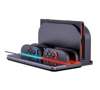 Sehawei Base de Carga para Switch 2 JoyCon, Charging Storage Base pour Switch 2 Original Dock, Organizador con 4 joycon mandos y 8 Ranuras para Tarjetas de Juego