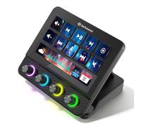 Sehawei Stream Controller Deck,Controlador de Estudio,10 Teclas Macro,4 Customized knobs,Touch Screen,Activa acciones en apps y Software como OBS, Twitch, Youtube y Otros, Funciona en Mac y PC