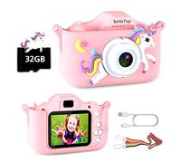 SeHeTop Camara Fotos Infantil, 1080P HD Video cámara Fotos niños,Juguetes niños 3 4 5 6 7 8 9 10 años, Regalos de cumpleaños niñas, scon Tarjeta SD de 32 G(Rosa)