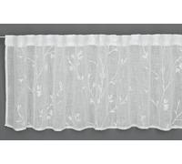 Sehlbach Bordado cortina de bistró Sehlbach, Naturaleza, 140 x 45 cm cortina de estilo bistró, Bordado floral, Diseño intemporal, Tejido transparente, Decoración sencilla