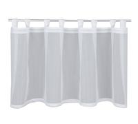 Sehlbach Cortina de bistró de Voile Liso, Blanco, 135 x 50 cm Visillo de Media Ventana, Tejido Transparente, Decoración rápida, Elegancia Atemporal, Certificado Oeko-Tex