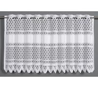 Sehlbach Cortina de bistró, Jacquard Punto clásico, Blanco, 140x60 cm, Diseño clásico, Tejido Transparente, Fácil instalación, Certificado Oeko-Tex