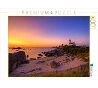 Sehnsucht Bretagne - El Faro de Pontusval en la región de Finistére al Atardecer, Puzzle de 1000 Piezas Horizontal
