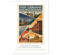 Sehnsucht Deutschland - Die Mid-Century Collection (Wandkalender 2027 DIN A2 hoch), CALVENDO Monatskalender: Eine Reise durch Deutschland im Stil der legendären Fünfzigerjahre