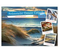 Sehnsucht Ostsee Urlaub (Tischkalender 2026 DIN A5 quer), CALVENDO Monatskalender: Raus aus dem Alltag, rein in die frische Brise: Spüre den Sand ... Füßen, hör das sanfte Rauschen der Wellen.