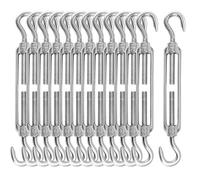 SEHOI Paquete de 13 tensores de gancho y gancho de acero inoxidable M10, gancho resistente y tensor de gancho para tensión de cuerda de alambre