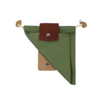Sehuby Bolsa de lona de cuero de almacenamiento, para senderismo, camping, portátil, para supervivencia, para recolección de frutas, bolsas plegables, Green
