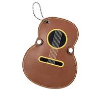 Sehuby Elegante organizador de púas de guitarra bordado, de piel sintética, con múltiples ranuras, bolsa de accesorios musicales, Brown