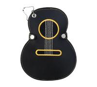 Sehuby Elegante organizador de púas de guitarra bordado, de piel sintética, con múltiples ranuras, bolsa de accesorios musicales, Black