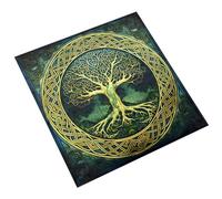 Sehuby Mantel de cartas, tapiz cuadrado de adivinaciones, patrón de árbol, mantel de tarot, mantel de mesa de brujería