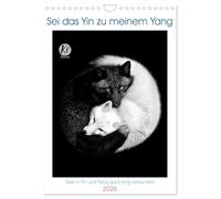 Sei das Yin zu meinem Yang (Wandkalender 2026 DIN A4 hoch), CALVENDO Monatskalender: Liebenswerte Tiere in ergänzender, schwarz-weißer Flauschigkeit