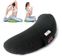 sei Design Cojín de Yoga con Relleno de Trigo sarraceno, 46 x 25 x 10 cm, Color Negro