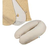 sei Design Cojín para bebés, Talla XXL, 190 x 30 cm, Relleno de Bolas 3D de Fibra no contaminantes con Certificado de ÖkotexFunda con Cremallera y Bordado Azul Azul Talla:Füllung: Faserbällchen