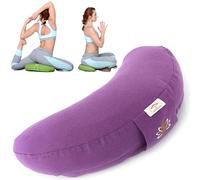 sei Design - Cojín para Yoga (Relleno de Trigo sarraceno, algodón, 46 x 25 x 10 cm), Color Morado