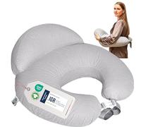 sei Design Versátil cojín de lactancia con cinturón de cadera ajustable y cojín de seguridad - gran apoyo para madres y bebés, lunares grises