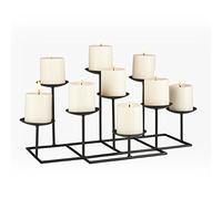 SEI Furniture Candelabro de Hierro Forjado con 9 Velas, Color Negro Mate