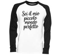 Sei Il Mio Piccolo Mondo Perfetto Blance Camiseta De Béisbol Unisex White Baseball tee Tshirt Unisex