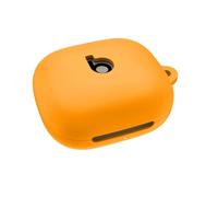 SEIAIYG Funda Compatible con Beats Powerbeats Fit 2025, Funda Protectora de Silicona con Mosquetón, LED Visible (Naranja)