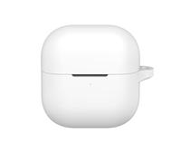 SEIAIYG Funda Compatible con Huawei FreeClip 2, Funda Protectora de Silicona con Mosquetón, LED Visible (Blanco)