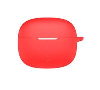 SEIAIYG Funda Compatible con Oneplus Nord Buds 4 Pro, Estuche Protectora de Silicona con Mosquetón, Anticaídas y Antipolvo - Rojo