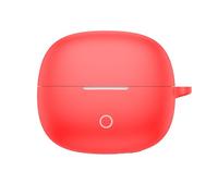 SEIAIYG Funda Compatible con Realme Buds Clip, Estuche Protectora de Silicona con Mosquetón, Anticaídas y Antipolvo - Rojo