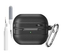 SEIAIYG Funda Compatible con Samsung Galaxy Buds 3 Pro/Buds 3 con Kit de Limpieza, Carcasa Estuche Protectora de TPU Antigolpes, Negro