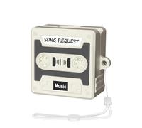 SEIAIYG Funda Compatible con Samsung Galaxy Buds 4 Pro/Buds 4, Carcasa Protectora de Silicona con Cordón, Diseño Retro de Casete 3D, LED Visible Frontal - Gris