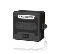 SEIAIYG Funda Compatible con Samsung Galaxy Buds 4 Pro/Buds 4, Carcasa Protectora de Silicona con Cordón, Diseño Retro de Casete 3D, LED Visible Frontal - Negro