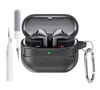 SEIAIYG Funda Compatible con Samsung Galaxy Buds 4 Pro/Buds 4 con Kit de Limpieza, Carcasa Estuche Protectora de TPU Antigolpes, Negro