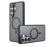 SEIAIYG Funda para Honor 600 Pro Compatible con MagSafe, Protección Lente Cámara, Tacto Aterciopelado, Carcasa Translúcida Mate Antigolpes - Negro